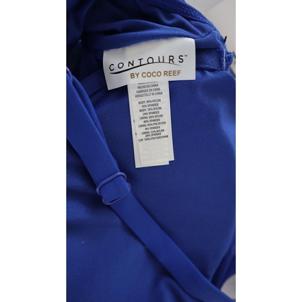 Coco Reef T32110 433 Sz 10/34C Cobalt Blue Tummy-Control Contrast One-Piece $134 - Picture 3 of 6
